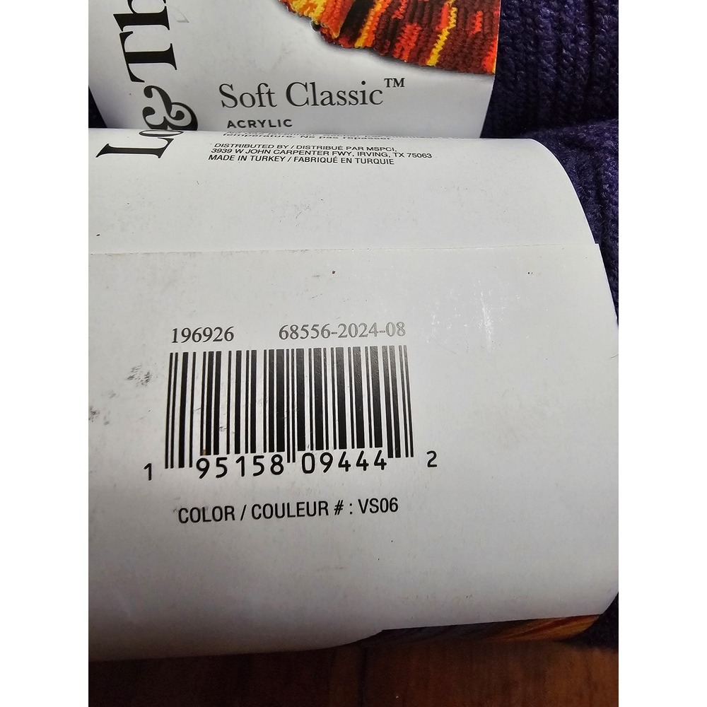 Loops & Threads Soft Classic Purple Mauve Acrylic Yarn 3 Skeins Lot 516 VS06 - Picture 5 of 5